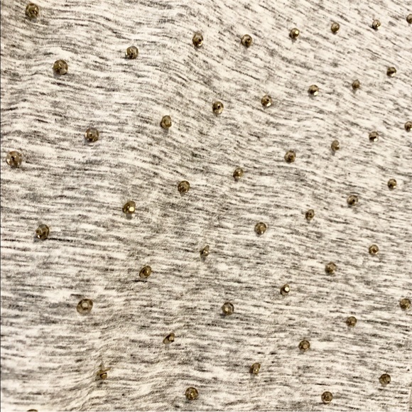 J. Crew Sequin Grey Top Tee Shirt - Picture 6 of 8